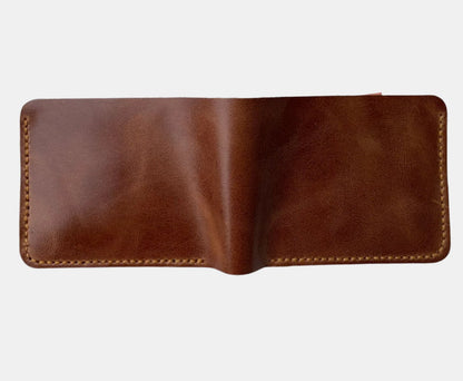 NAWAL BIFOLD LEATHER WALLET- CAMEL BROWN