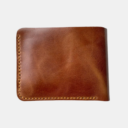 NAWAL BIFOLD LEATHER WALLET- CAMEL BROWN