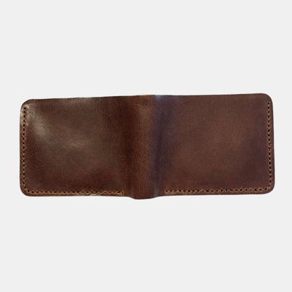 NAWAL BIFOLD LEATHER WALLET-RED BROWN